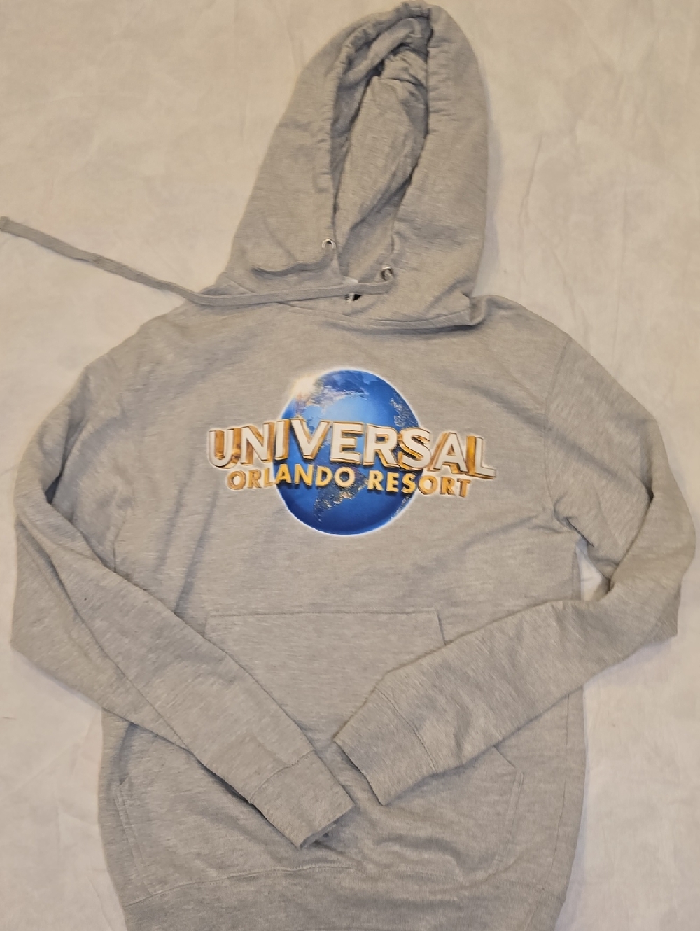 Universal Light Gray Hoodie with Blue Globe Logo